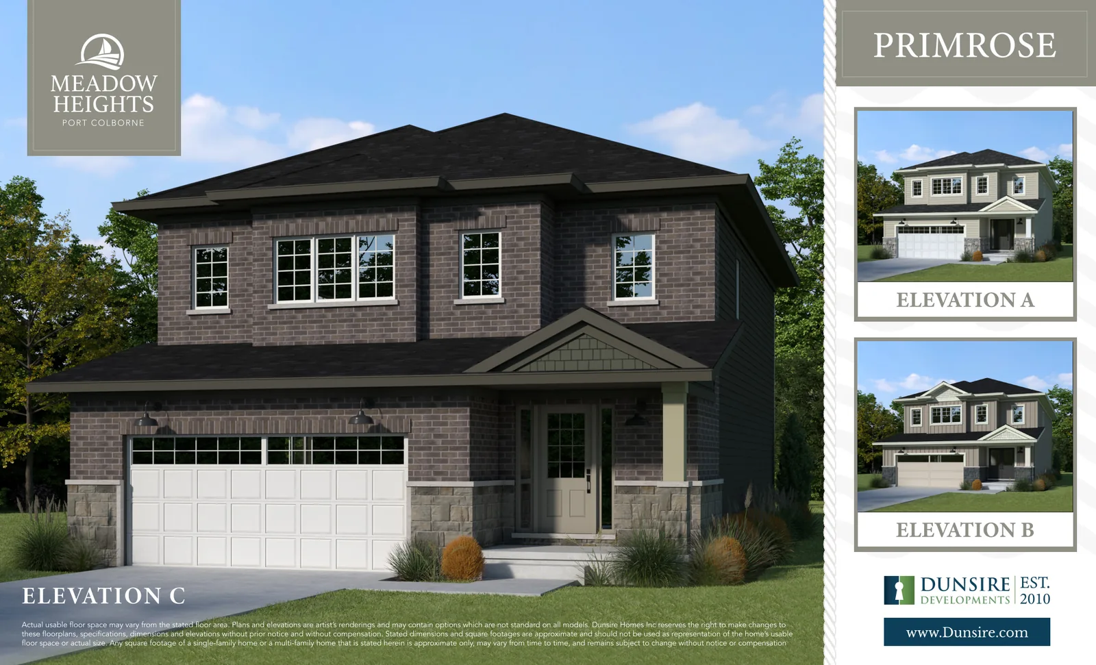 Primrose home front elevation