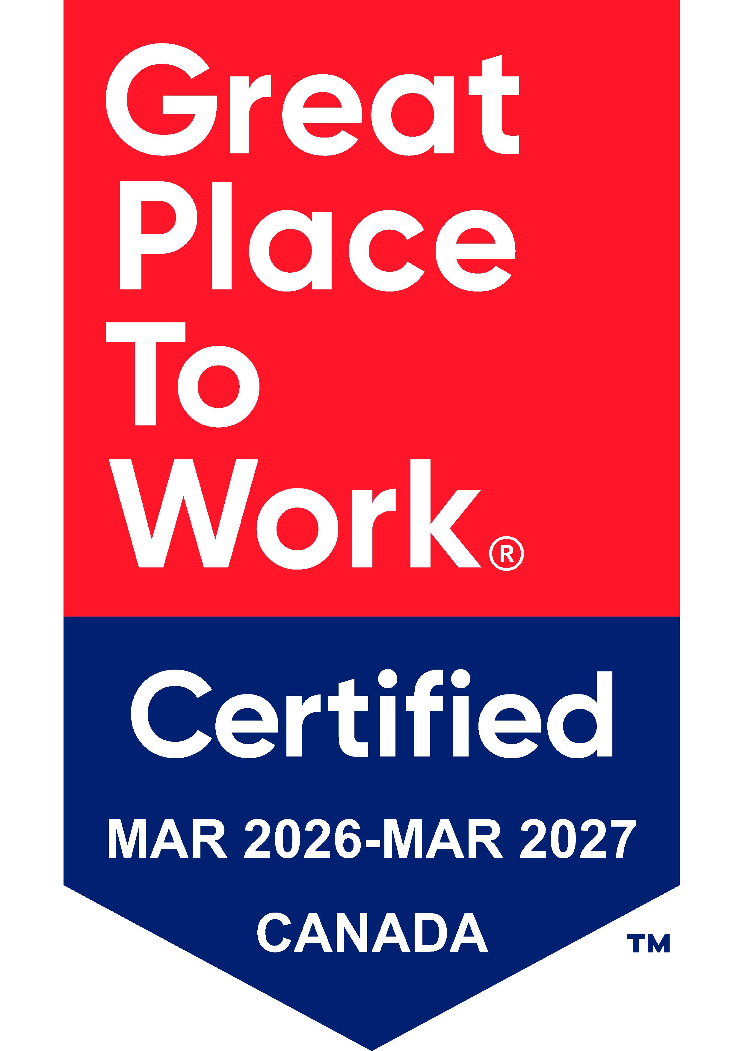 Great Place to Work Certified 2026, Dunsire Developments