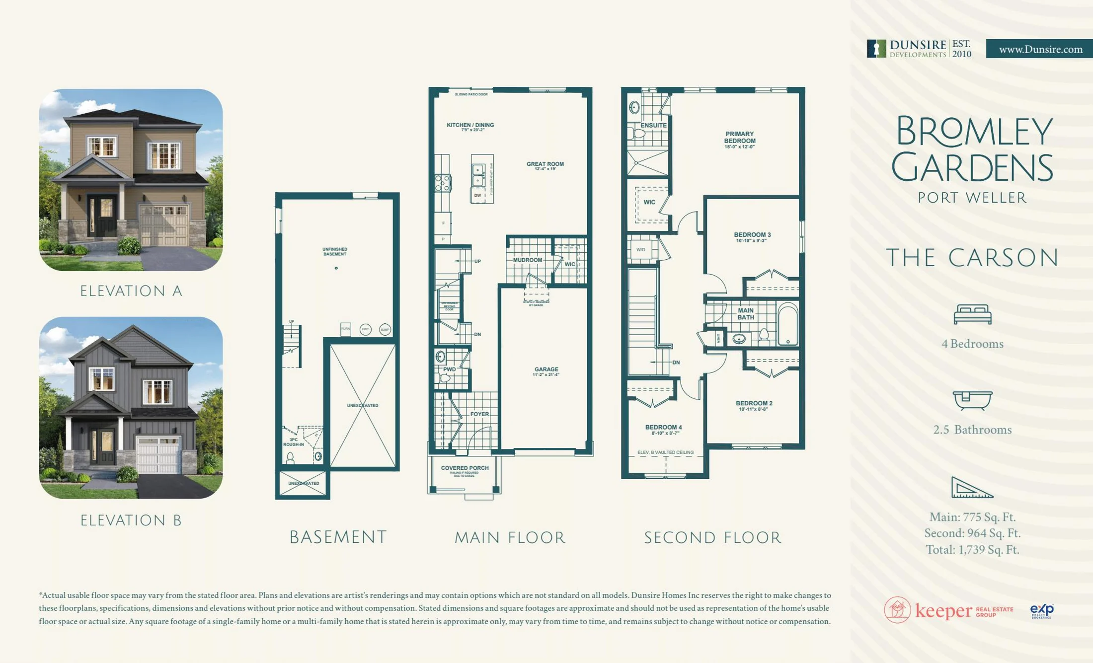 Carson floor plan, 4 bed 2.5 bath
